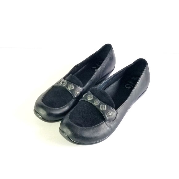 Vtg DANSKO Women's Ophelia Black Leather Loafers Studded Sz 41 10.5 11 Comfort - Picture 2 of 13
